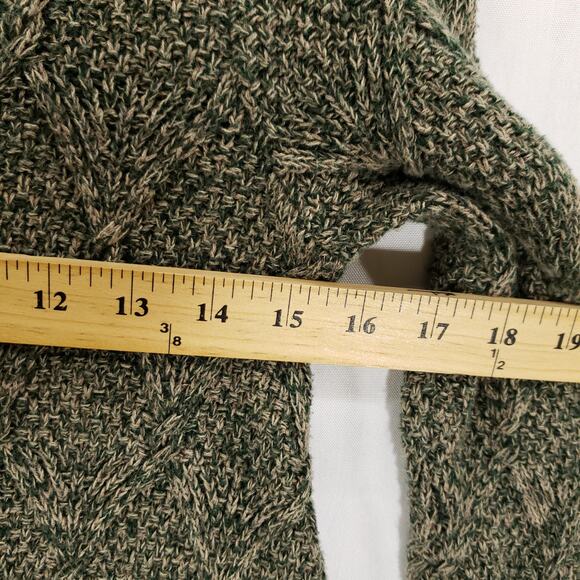 Eight Eight Eight Turtleneck Sweater Womens Small Green Tan Marled Diamond Knit - Picture 10 of 12